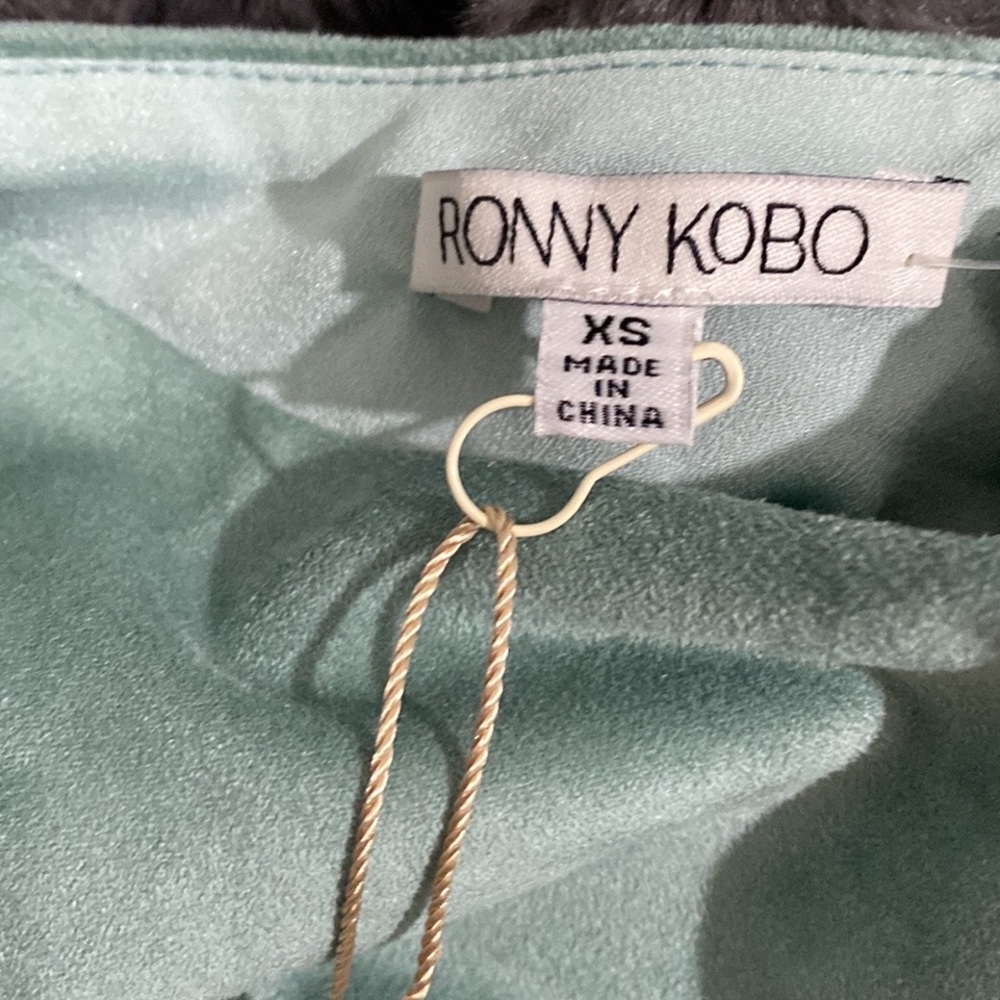 NWT Ronny Kobo XS Sage Zarma Ruched One-Shoulder Midi Dress - Picture 15 of 15